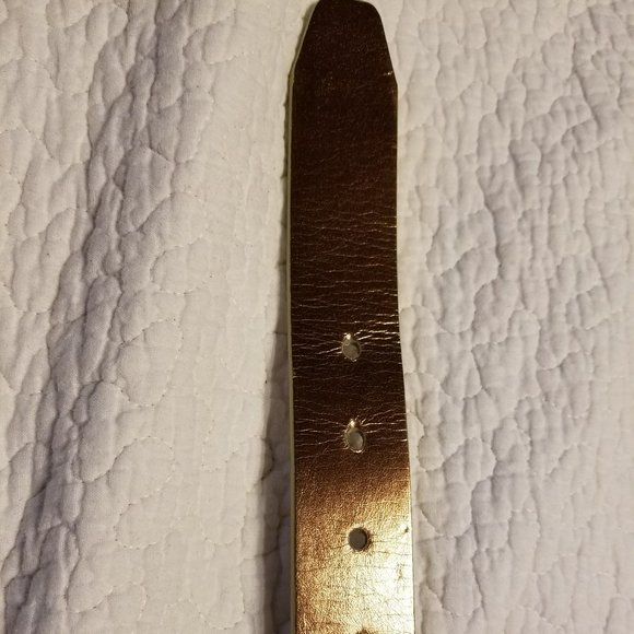 Michael Kors Metallic Gold Lizard-Embossed Belt SM - Picture 9 of 11